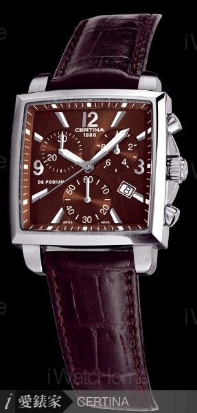 雪鐵納冠軍系列方形女錶棕面款