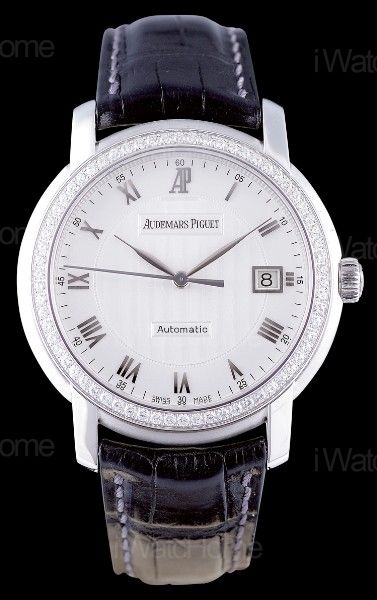 Jules Audemars鑽錶黑色皮帶款 15140BC 2008年式