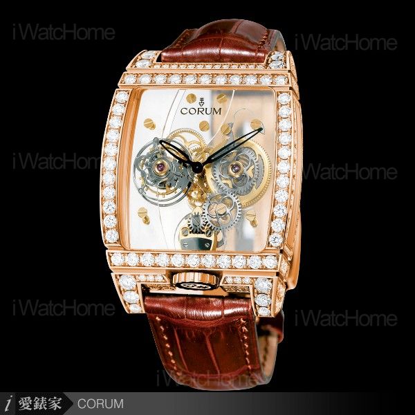 CORUM Golden Tourbillon透明金樽鑲鑽陀飛輪 Rose Gold