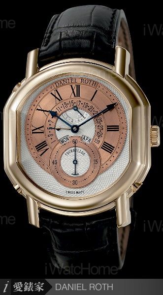 DANIEL ROTH Ellipsocurvex Perpetual Calendar Automatic Tourbillon Retro Date Rose Gold