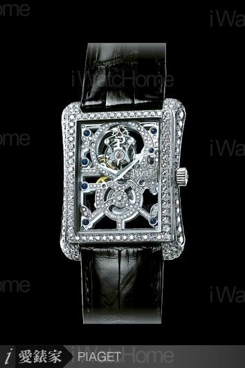 Emperador白K鏤空鑲鑽陀飛輪腕錶