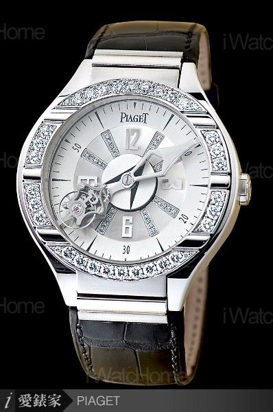 Piaget Polo 白K鑲鑽陀飛輪腕錶