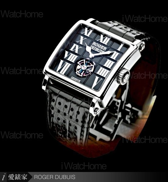 Golden Square迷你陀飛輪 White Gold Black Dial