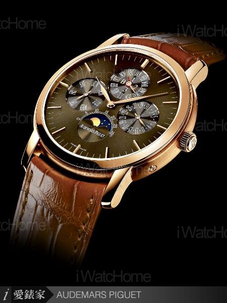 Jules Audemars玫瑰金超薄萬年曆