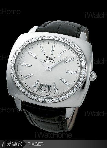 Limelight伯爵白K枕型鑲鑽腕錶