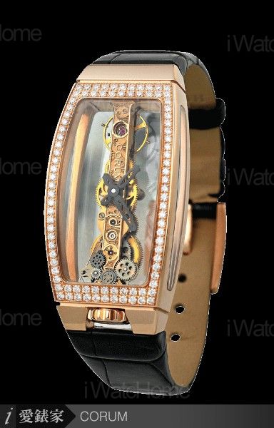 CORUM Miss Golden Bridge金橋仕女錶(玫瑰金鑲鑽鍊帶)