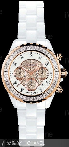 J12限量玫瑰金圈鑽石計時碼錶WT