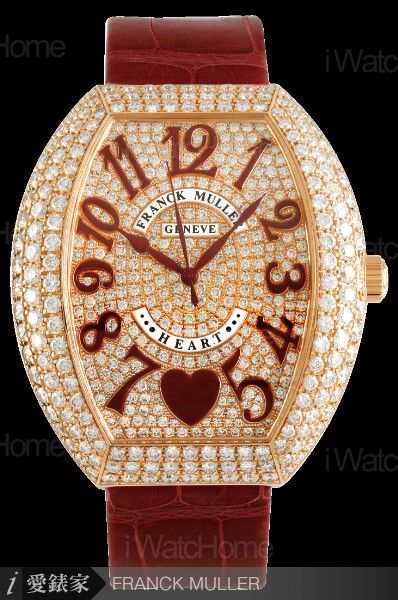 FRANCK MULLER Heart全鑽玫瑰金腕錶 5000 H SC C 6H D CD