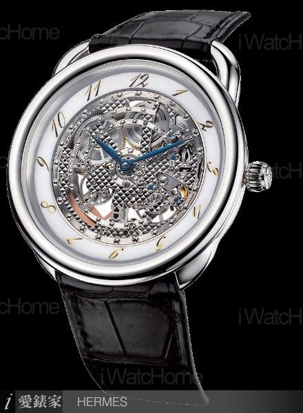 HERMES Arceau 30週年紀念款－鉑金琺瑯鏤空腕錶