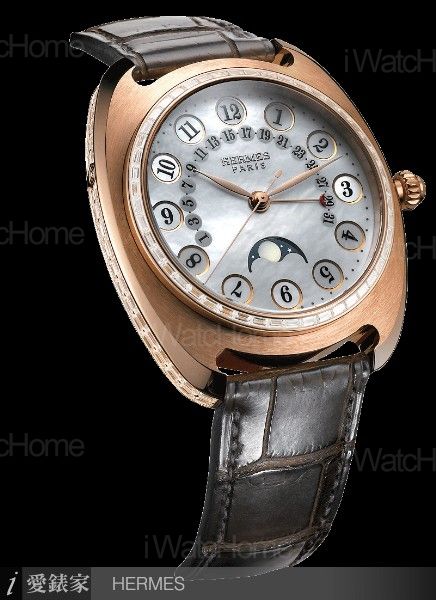 HERMES Dressage第二代 梯鑽定製款月相錶RG/Dia