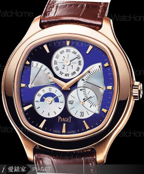 Emperador 玫瑰金枕形萬年曆腕錶