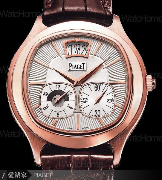 Emperador 玫瑰金枕形兩地時間腕錶