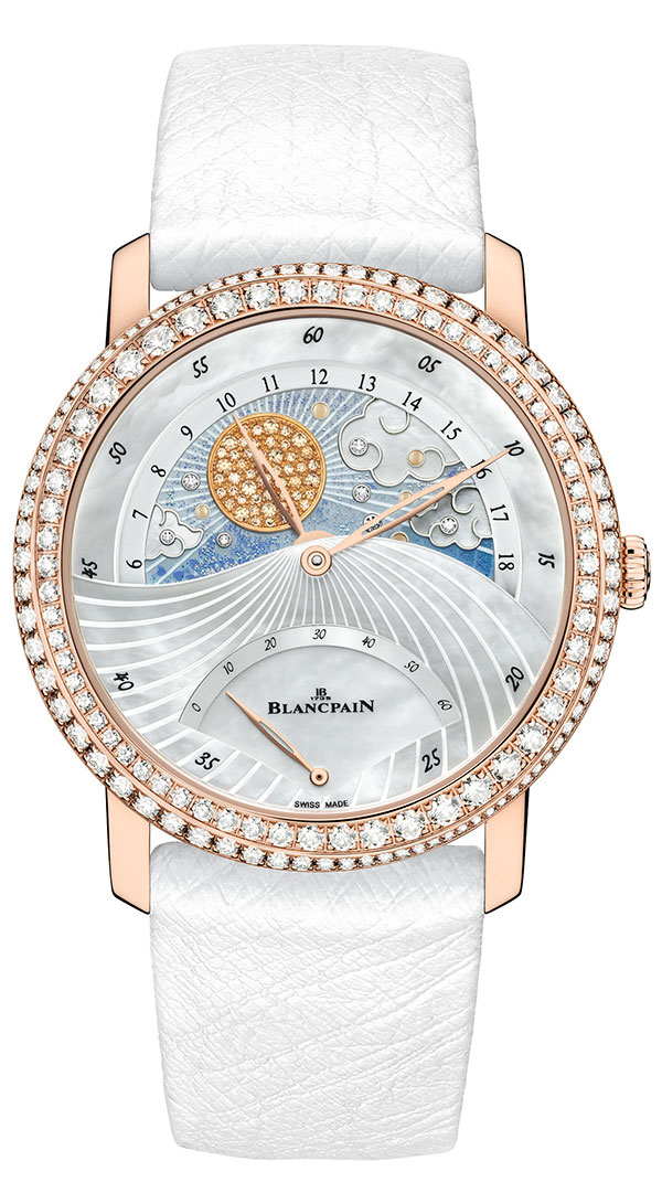 偏心女性畫夜顯示雙逆跳珠寶腕錶