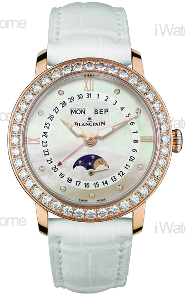 全日曆月相玫瑰金女錶