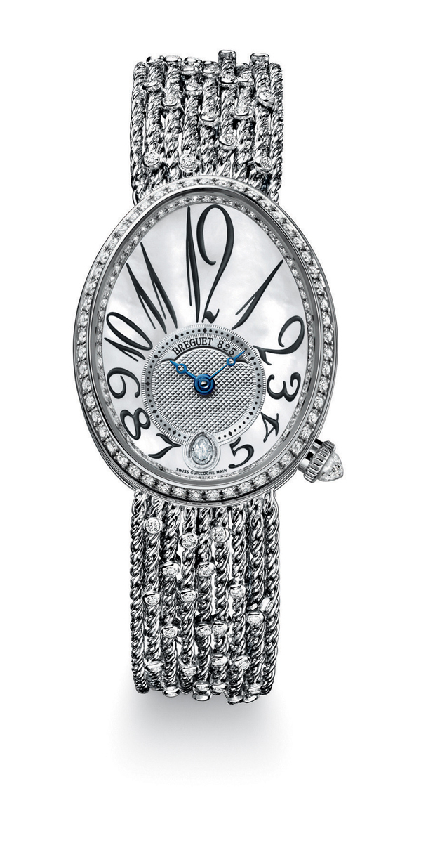 Reine de Naples 8918 寶璣數字髮絲帶鑲鑽腕錶