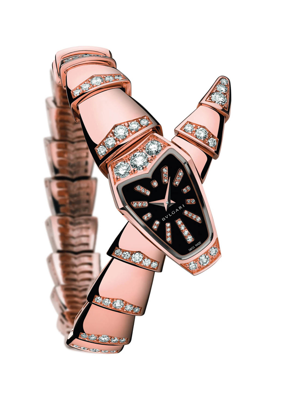 Serpenti玫瑰金珠寶腕錶