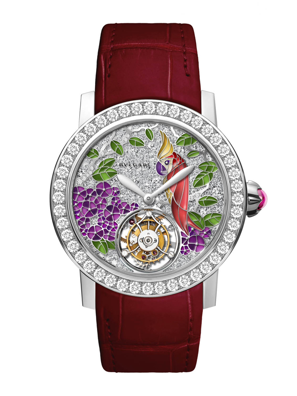 《熱帶花園》鸚鵡陀飛輪全鑽腕錶