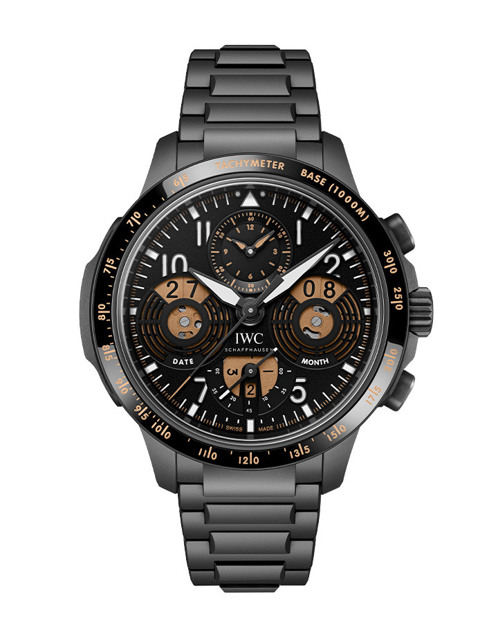 飛行員高性能計時數字日期-月份萬年曆腕錶