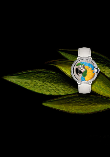 Ballon Bleu de Cartier Floral-marquetry parrot