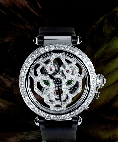 Pasha de Cartier 42mm Skeleton with panther decor