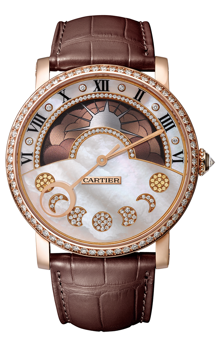 Rotonde de Cartier 晝夜逆跳月相顯示腕錶