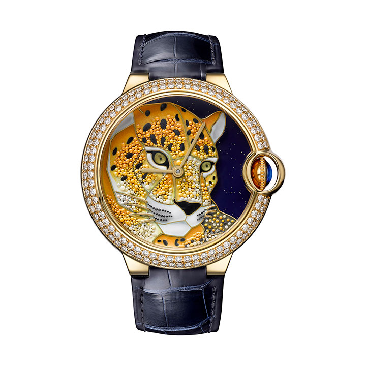 Ballon bleu de Cartier 琺瑯珠粒美洲豹裝飾腕錶