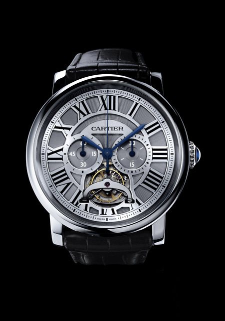 Rotonde de Cartier singl push-piece tourbillon chronograph