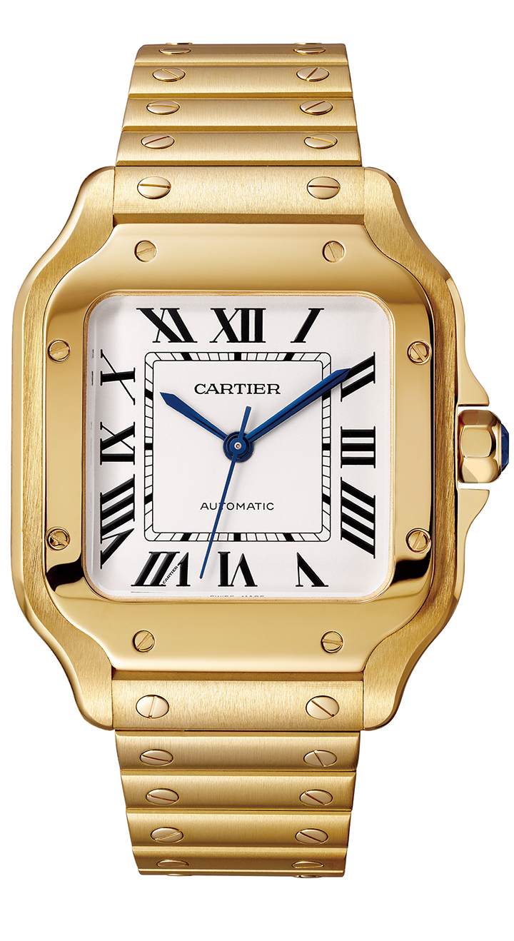 Santos de Cartier 黃金腕錶中型款
