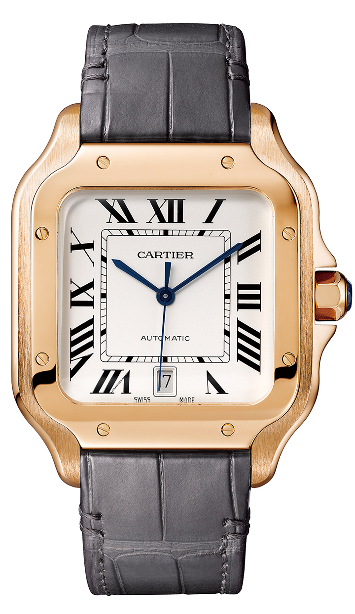 Santos de Cartier 玫瑰金腕錶大型款