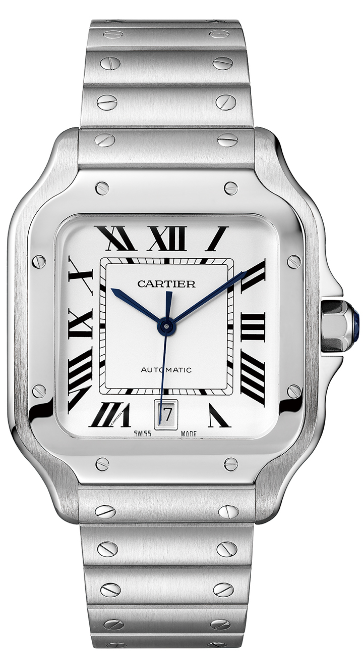 Santos de Cartier 不鏽鋼腕錶大型款