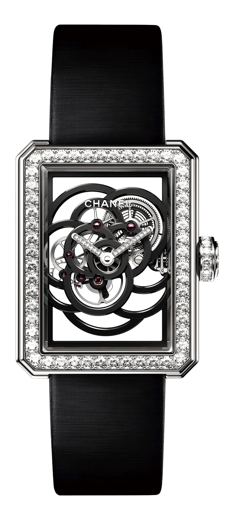 Première 鏤空山茶花腕錶