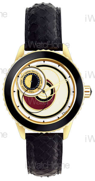 DIOR Christal 8八地時區錶K金蟒皮款