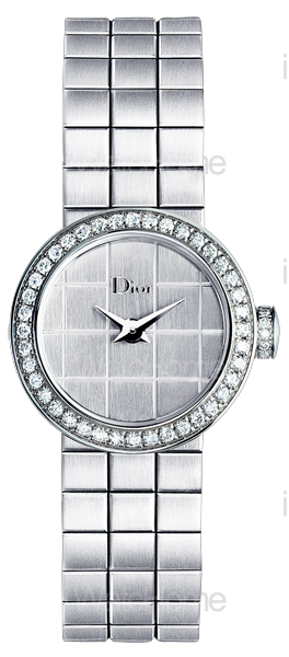 DIOR La D de Dior棋盤格不鏽鋼鍊帶款