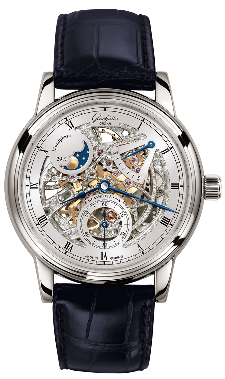 Senator議員鏤空月相腕錶