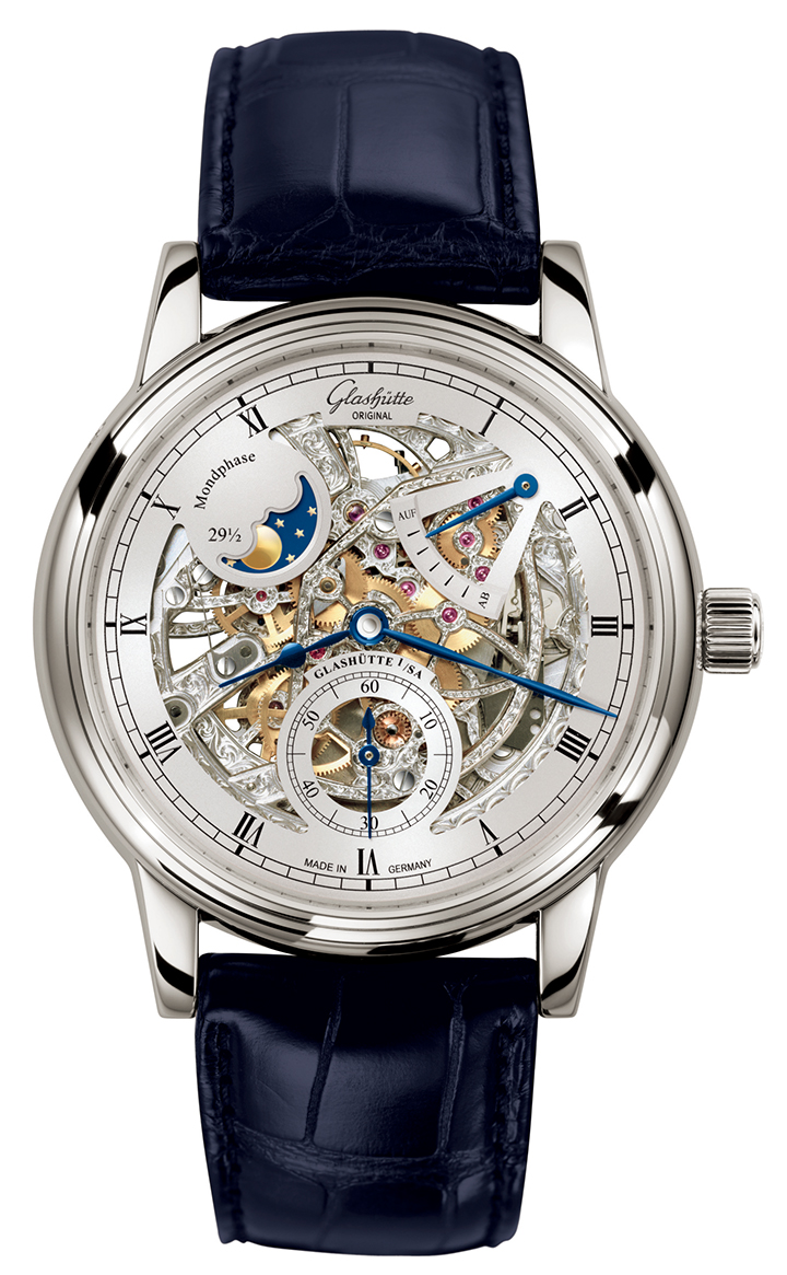 Senator議員鏤空月相腕錶