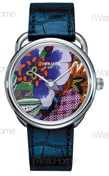 HERMES Arceau印度花卉大明火琺瑯腕錶