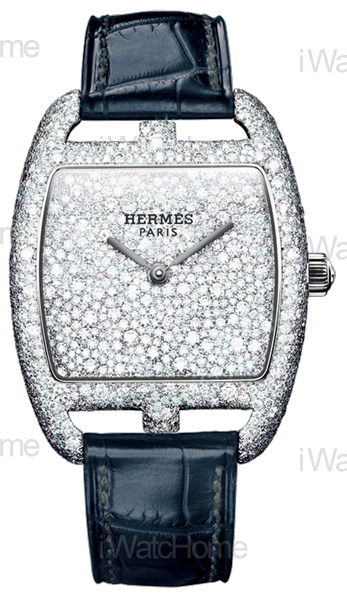 HERMES Cape Cod Tonneau雪花鑽錶