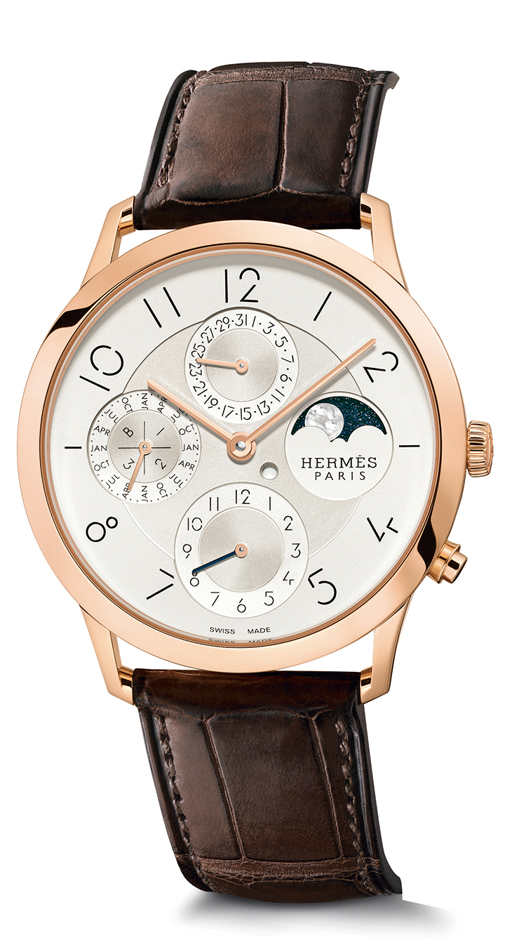 HERMES Slim d'Hermès超薄萬年曆腕錶