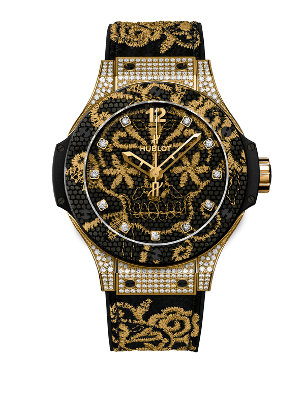 Big Bang 黃金鑲鑽刺繡腕錶