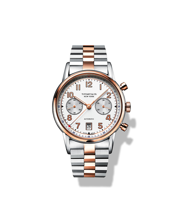 CT60 18K玫瑰金與不鏽鋼自動計時碼錶