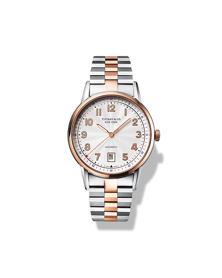 CT60 18K玫瑰金與不鏽鋼大三針男錶