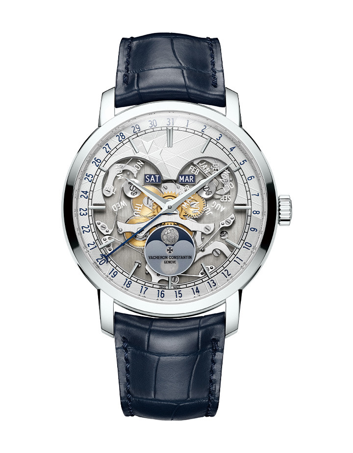 Traditionnelle全日曆鏤雕腕錶