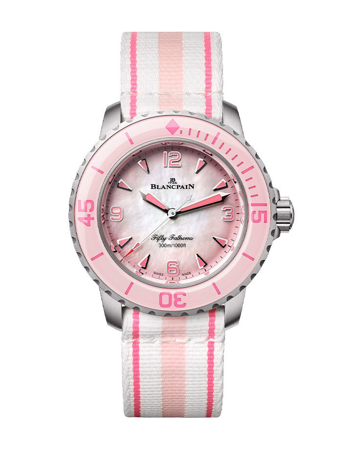 五十噚潛水自動腕錶俏皮粉