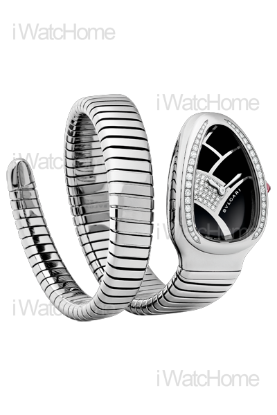 Serpenti 不鏽鋼鑲鑽雙環腕錶