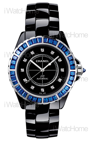 J12 長梯形切割藍寶石腕錶