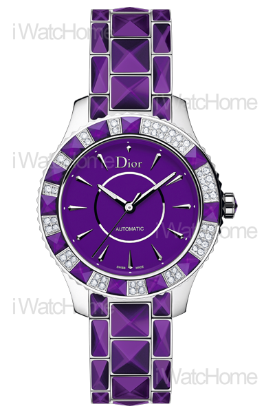 DIOR Christal 紫色藍寶石水晶錶圈鑲鑽腕錶