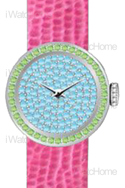 DIOR La Ｍini D de Dior 雪花鑲嵌彩寶鑽錶