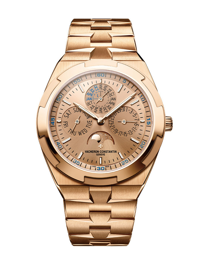 Overseas超薄萬年曆腕錶―粉紅金款