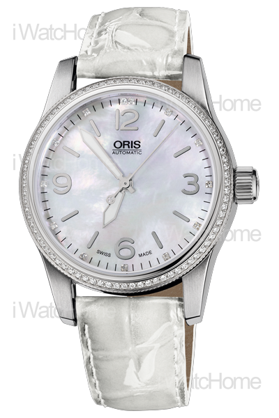 ORIS 大錶冠仕女鑽錶（白）