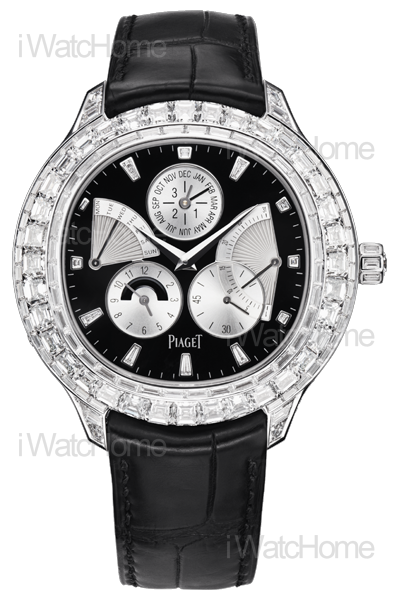 Emperador 枕形鑲鑽萬年曆腕錶